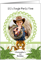 Party in the Jungle Tiger 1st Birthday Photo Invitation Card