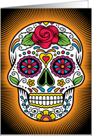 Decorative Mexican Calavera Sugar Skull Flowers card