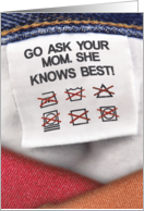 Mother Knows Best Laundry Care Instructions Mother’s Day Card