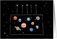Birthday Cake Constellation Outer Space Birthday for Employee card