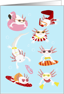 Axolotl Swim Party Invitation card
