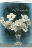 With Deepest Sympathy for Your Loss with Elegant Dogwood on Blue card