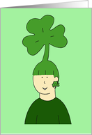 St. Patrick’s Day Lady With Fun Shamrock Hairstyle Cartoon Humor card