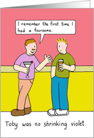 Gay Male Sexy Cartoon Humor the Foursome card