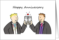 Happy Anniversary Two Grooms Civil Union or Wedding Congratulations card