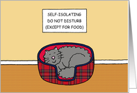 Coronavirus Self-isolation Humor Cartoon Cat Sleeping Under a Sign card