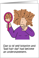 Coronavirus Self-isolation Cartoon Bad Hair Day Humor card