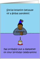 Coronavirus Self-isolation Birthday Cartoon for African American Male card