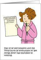 Coronavirus Self-isolation Keeping Busy Cartoon Humor To Do List card