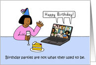 Coronavirus Social Distancing Birthday Party African American Lady card