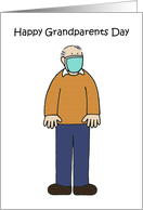Happy Grandparents Day September 8th Cartoon Grandpa in Face Mask card