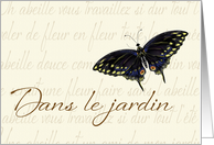 In the Garden, Butterfly Design with french motif card