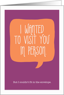 I Wanted to Visit You, Thinking of You, Typography card
