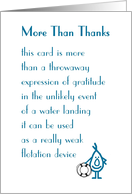 More Than Thanks - a funny Thank You Poem card