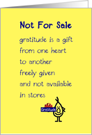 Not For Sale - a funny thank you poem card