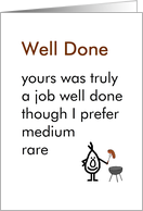 Well Done - A funny Thank You Poem card