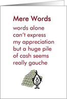 Mere Words - a funny thank you poem card