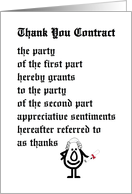 Thank You Contract - a funny and legal thank you poem card