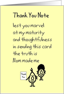 Thank You Note - A funny birthday gift thank you card