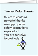Twelve Molar Thanks - a funny thank you poem card