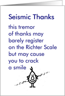 Seismic Thanks - a funny thank you poem card