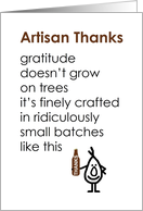 Artisan Thanks - a funny thank you poem card