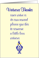 Virtuous Thanks, A Funny Thank You Poem card