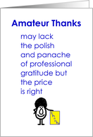 Amateur Thanks A Funny Thank You Poem card