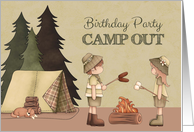 Camp Out Birthday Party Invitation for Boys and/or Girls card