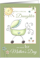 1st Mother’s Day - Special Daughter - Baby Carriage card