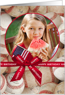 Sports Theme Birthday - Baseball custom photo card