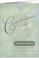 Congratulations Nursing School Graduate Custom Name card