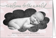 Baby Announcement - Welcome to the World custom photo / name / info card