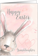 Happy Easter Granddaughter Watercolor Bunny Rabbit card