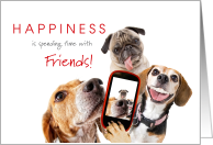 Missing Friends During Coronavirus Happiness is Dog Selfie card