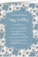 Happy Birthday Custom Name Heartfelt Appreciation Vintage Blossoms card