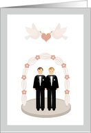 Gay Wedding - Grooms, Doves card
