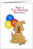 Tail-Wagging Birthday in White card
