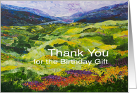 Thank You Birthday Gift - Landscape Mountain with wildflowers card
