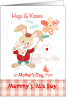 Mother’s Day, Son, Mom - Cute Bunny & Flower card