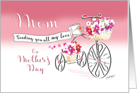 COVID-19, Mother’s Day, Flower Basket Bike, Sends Love card
