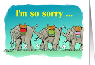 Funny break up announcement with elephants cartoon card