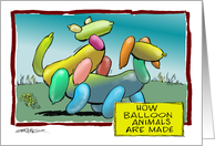 Amusing Adult Visual on How Balloon Animals are Made Cartoon card