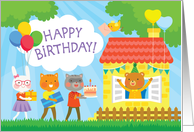 Happy Birthday  animal cartoons card
