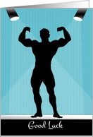 Bodybuilding Good Luck with Silhouette card