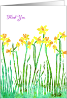 Thank You with Stylized Yellow Daffodil, Floral Design card