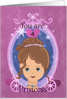 Princess birthday for little girl with horse carriage border card
