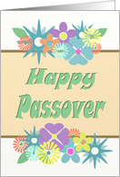 Happy Passover Fun Stenciled Pastel Flowers/ Starbursts card