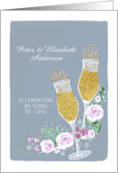 Customize Name, 30th Wedding Anniversary Invitation, Faux Gold card