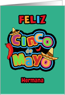 Feliz Cinco de Mayo, Hermana, To my Sister, Happy Cinco de Mayo card